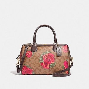 Coach Bennett Satchel Bag Canvas Floral Print